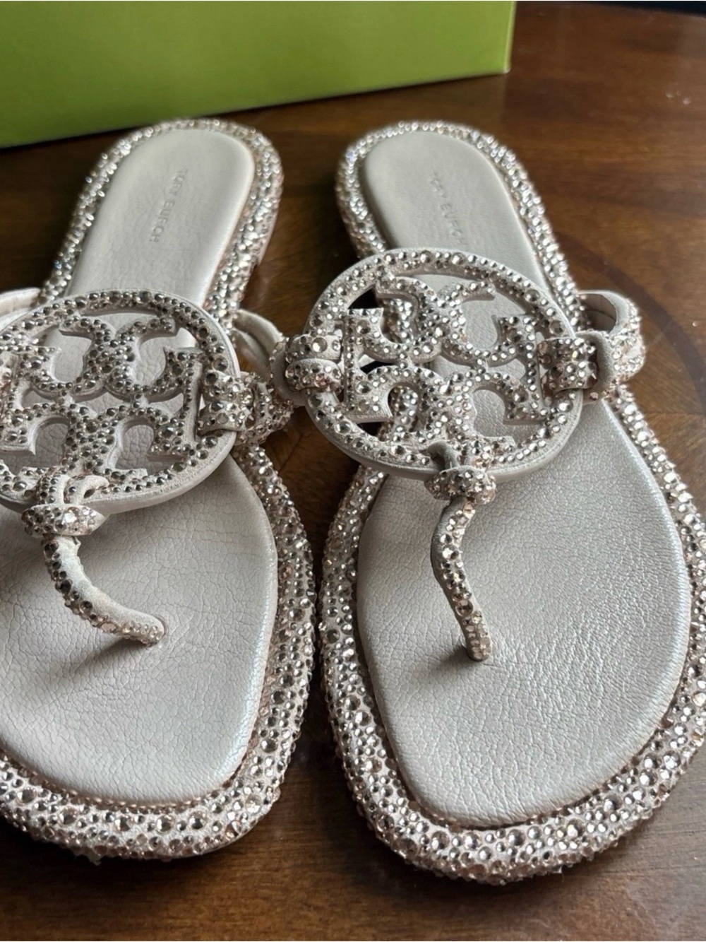 Tory Burch Miller Crystal Knotted Sandals in Rose Gold Pink 9 - Picture 2 of 12